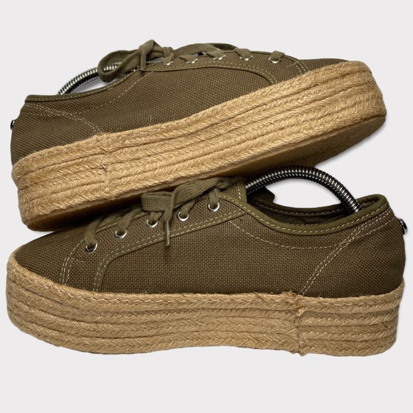 Steve Madden Hampton Olive Green Flatform Espadrille Sneakers 8B - Picture 4 of 16